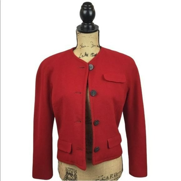 Ralph Lauren Red 100% Cashmere Jacket Purple Label